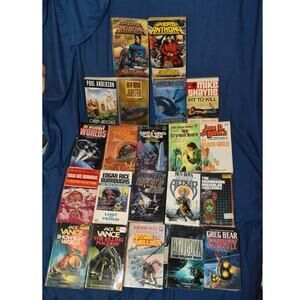 Lot of 21 Vintage Sci-Fi Paperback Books Jack Vance Anderson Bear Bova Haldeman